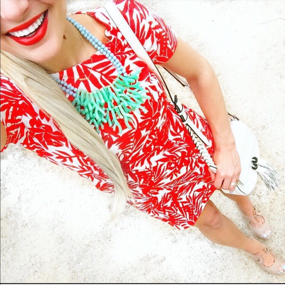 Goodnight Macaroon Red Palm Shift Dress